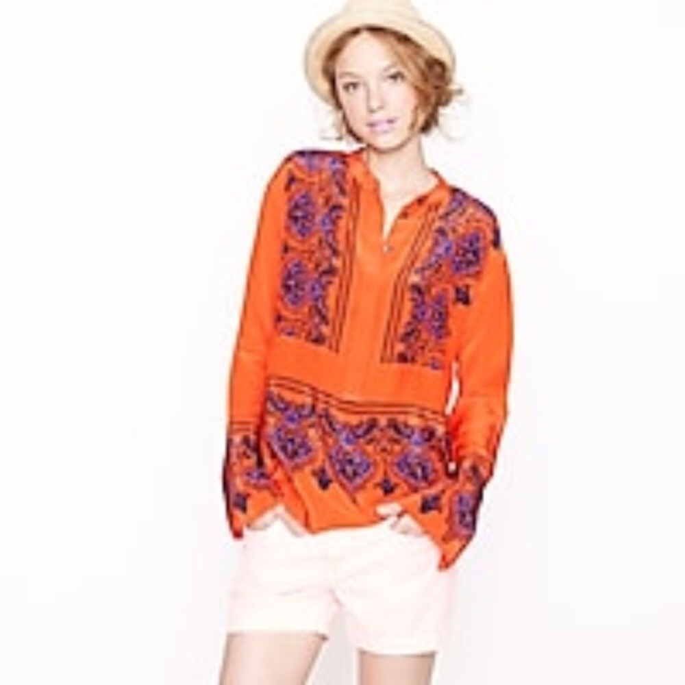 NWT JCREW Collection Silk Tunic Top XS